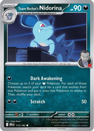 Team Rocket's Nidorina  - (115) Reverse Holofoil [SV10 Destined Rivals] - Trinity Hobby