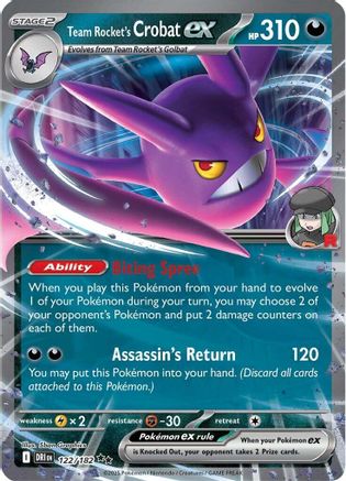 Team Rocket's Crobat ex - 122/182  - (122/182) Holofoil [SV10 Destined Rivals] - Trinity Hobby