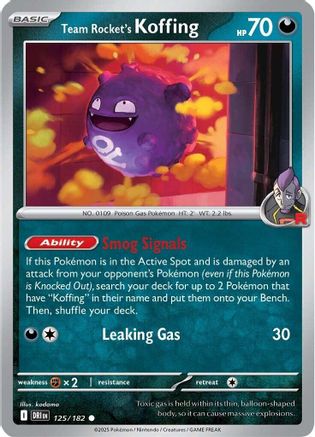 Team Rocket's Koffing  - (125) Reverse Holofoil [SV10 Destined Rivals]