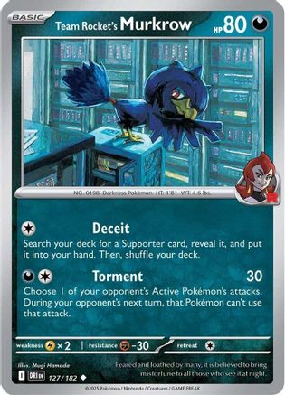 Team Rocket's Murkrow - 127/182  - (127/182) Reverse Holofoil [SV10 Destined Rivals] - Trinity Hobby