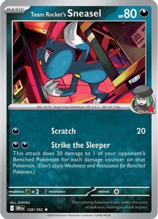 Team Rocket's Sneasel  - (128) Reverse Holofoil [SV10 Destined Rivals] - Trinity Hobby