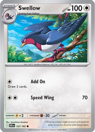 Swellow  - (157) Reverse Holofoil [SV10 Destined Rivals] - Trinity Hobby
