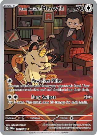 Team Rocket's Meowth - 203/182  - (203/182) Holofoil [SV10 Destined Rivals] - Trinity Hobby