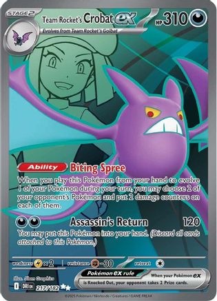 Team Rocket's Crobat ex - 217/182  - (217/182) Holofoil [SV10 Destined Rivals] - Trinity Hobby