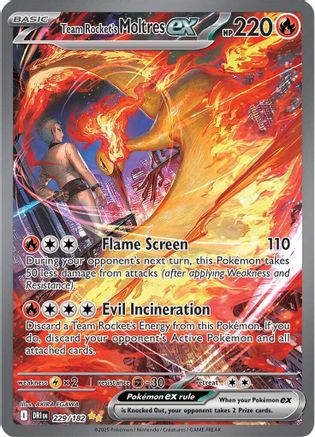 Team Rocket's Moltres ex - 229/182  - (229/182) Holofoil [SV10 Destined Rivals] - Trinity Hobby