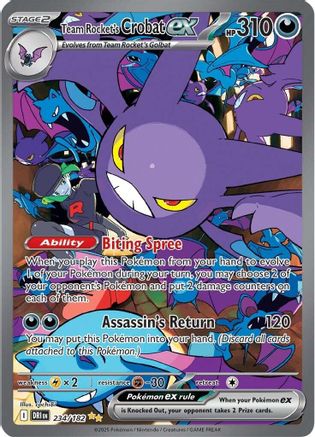 Team Rocket's Crobat ex - 234/182  - (234/182) Holofoil [SV10 Destined Rivals] - Trinity Hobby