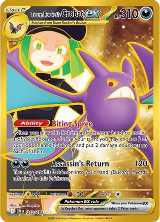 Team Rocket's Crobat ex - 242/182  - (242/182) Holofoil [SV10 Destined Rivals] - Trinity Hobby