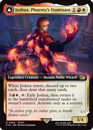 Joshua, Phoenix's Dominant // Phoenix, Warden of Fire  (FIN-494) - [FINAL FANTASY]: (enchantment, Extended Art) - Trinity Hobby