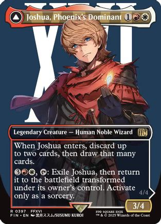 Joshua, Phoenix's Dominant // Phoenix, Warden of Fire  (FIN-397) - [FINAL FANTASY]: (enchantment) (Borderless) - Trinity Hobby
