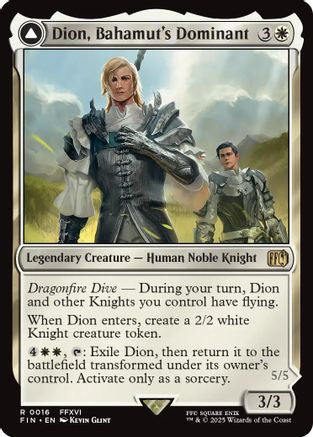 Dion, Bahamut's Dominant // Bahamut, Warden of Light  (FIN-016) - [FINAL FANTASY]: (enchantment) - Trinity Hobby
