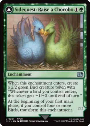 Sidequest: Raise a Chocobo // Black Chocobo  [Foil]  (FIN-201) - [FINAL FANTASY]: (enchantment) - Trinity Hobby