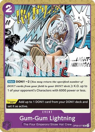 Gum-Gum Lightning (Reprint) (OP09-077) - [Starter Deck 26: PURPLE/BLACK Monkey.D.Luffy]