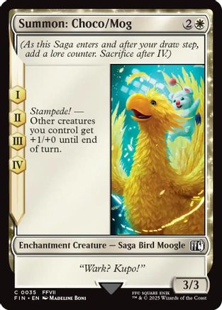 Summon: Choco/Mog  [Foil]  (FIN-035) - [FINAL FANTASY]: (enchantment) - Trinity Hobby