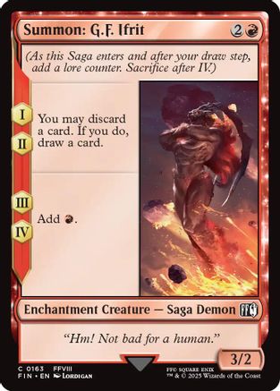 Summon: G.F. Ifrit  [Foil]  (FIN-163) - [FINAL FANTASY]: (enchantment) - Trinity Hobby