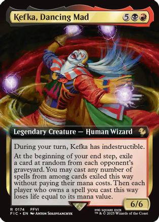 (Japanese) Kefka, Dancing Mad (Extended Art)  [Foil]  (FIC-174) - [Commander: FINAL FANTASY]