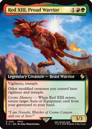Red XIII, Proud Warrior (Extended Art)  [Foil]  (FIC-181) - [Commander: FINAL FANTASY] - Trinity Hobby