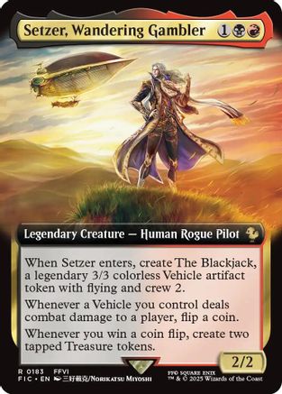 Setzer, Wandering Gambler (Extended Art)  [Foil]  (FIC-183) - [Commander: FINAL FANTASY] - Trinity Hobby