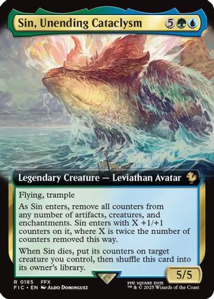 Sin, Unending Cataclysm (Extended Art)  [Foil]  (FIC-185) - [Commander: FINAL FANTASY] - Trinity Hobby