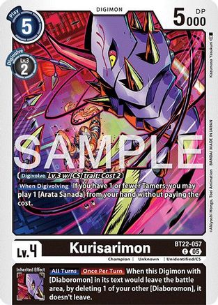 Kurisarimon (BT22-057) - [Cyber Eden] - Trinity Hobby