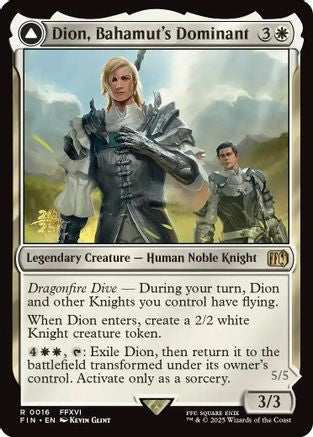 Dion, Bahamut's Dominant  [Foil]  (PRE-016) - [Prerelease Cards] - Trinity Hobby