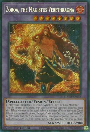 Zoroa, the Magistus Verethragna [BLMM-EN045] - Battles of Legend: Monster Mayhem 1st Edition - Secret Rare - Trinity Hobby