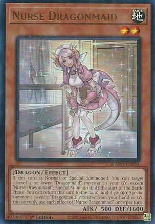 Nurse Dragonmaid [BLMM-EN054] - Battles of Legend: Monster Mayhem 1st Edition - Ultra Rare - Trinity Hobby