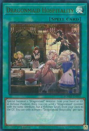 Dragonmaid Hospitality [BLMM-EN065] - Battles of Legend: Monster Mayhem 1st Edition - Ultra Rare - Trinity Hobby