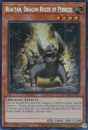 Reactan, Dragon Ruler of Pebbles [BLMM-EN121] - Battles of Legend: Monster Mayhem 1st Edition - Secret Rare - Trinity Hobby