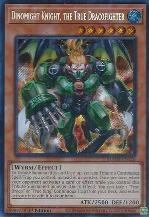 Dinomight Knight, the True Dracofighter [BLMM-EN126] - Battles of Legend: Monster Mayhem 1st Edition - Secret Rare - Trinity Hobby