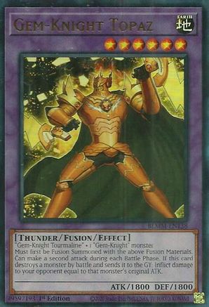 Gem-Knight Topaz [BLMM-EN138] - Battles of Legend: Monster Mayhem 1st Edition - Ultra Rare - Trinity Hobby