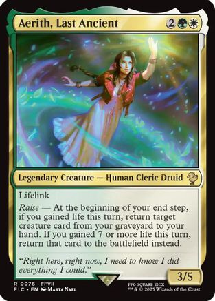 Aerith, Last Ancient (Surge Foil)  [Foil]  (FIC-076) - [Commander: FINAL FANTASY] - Trinity Hobby