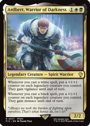 Ardbert, Warrior of Darkness (Surge Foil)  [Foil]  (FIC-077) - [Commander: FINAL FANTASY] - Trinity Hobby