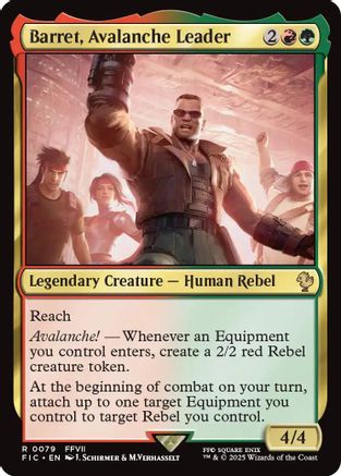 Barret, Avalanche Leader (Surge Foil)  [Foil]  (FIC-079) - [Commander: FINAL FANTASY] - Trinity Hobby