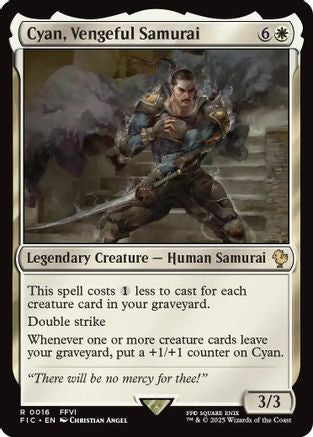 Cyan, Vengeful Samurai (Surge Foil)  [Foil]  (FIC-016) - [Commander: FINAL FANTASY] - Trinity Hobby