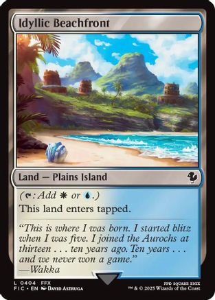 Idyllic Beachfront (Surge Foil)  [Foil]  (FIC-404) - [Commander: FINAL FANTASY] - Trinity Hobby