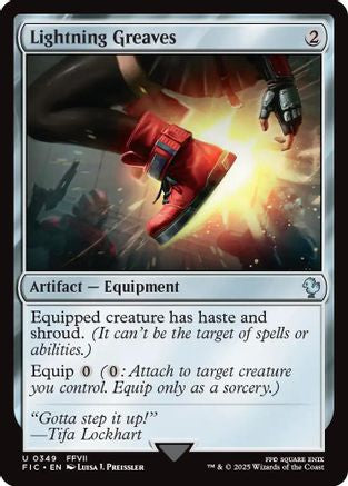 Lightning Greaves (Surge Foil)  [Foil]  (FIC-349) - [Commander: FINAL FANTASY] - Trinity Hobby