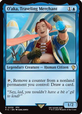 O'aka, Traveling Merchant (Surge Foil)  [Foil]  (FIC-039) - [Commander: FINAL FANTASY] - Trinity Hobby