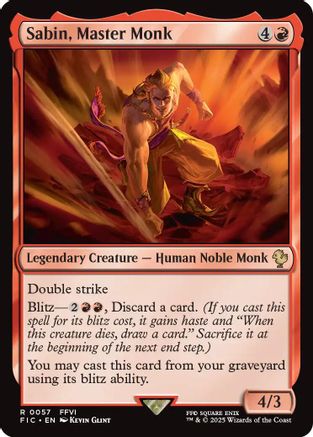 Sabin, Master Monk (Surge Foil)  [Foil]  (FIC-057) - [Commander: FINAL FANTASY] - Trinity Hobby