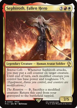 Sephiroth, Fallen Hero (Surge Foil)  [Foil]  (FIC-092) - [Commander: FINAL FANTASY]