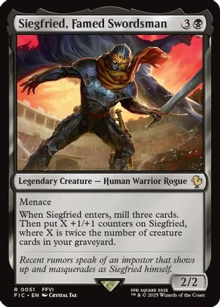 Siegfried, Famed Swordsman (Surge Foil)  [Foil]  (FIC-051) - [Commander: FINAL FANTASY] - Trinity Hobby