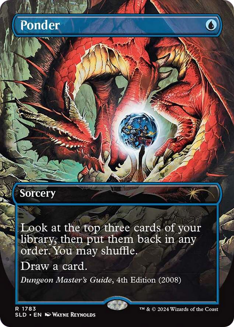 Ponder  [Foil]  (SLD-1783) - [Secret Lair Drop] (Borderless) - Trinity Hobby