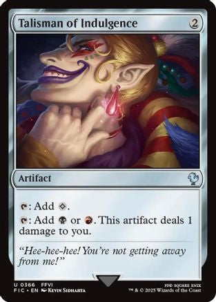 Talisman of Indulgence (Surge Foil)  [Foil]  (FIC-366) - [Commander: FINAL FANTASY] - Trinity Hobby