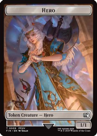 Hero (0009) // Treasure Double-Sided Token  [Foil]  (FIN-9 // 23) - [FINAL FANTASY] - Trinity Hobby
