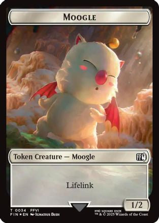 Moogle (0034) // Treasure (0036) Double-Sided Token (Surge Foil)  [Foil]  (FIN-34 // 36) - [FINAL FANTASY] - Trinity Hobby