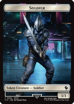 Soldier // Rebel Double-Sided Token (Surge Foil)  [Foil]  (FIC-2 // 7) - [Commander: FINAL FANTASY] - Trinity Hobby