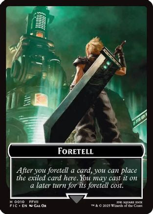 Foretell // Treasure Double-Sided Token (Surge Foil)  [Foil]  (FIC-10 // 36) - [Commander: FINAL FANTASY]