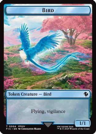 Bird // Hero (0028) Double-Sided Token (Surge Foil)  [Foil]  (FIC-4 // 28) - [Commander: FINAL FANTASY] - Trinity Hobby