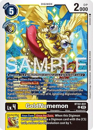 GoldNumemon (BT22-031) - [Cyber Eden] - Trinity Hobby