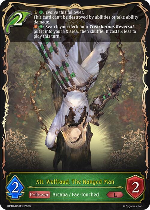 XII. Wolfraud, The Hanged Man (BP10-002EN) [Gods of the Arcana]