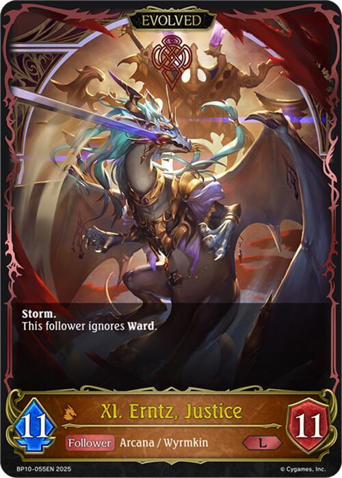 XI. Erntz, Justice (Evolved) (BP10-056EN) [Gods of the Arcana]